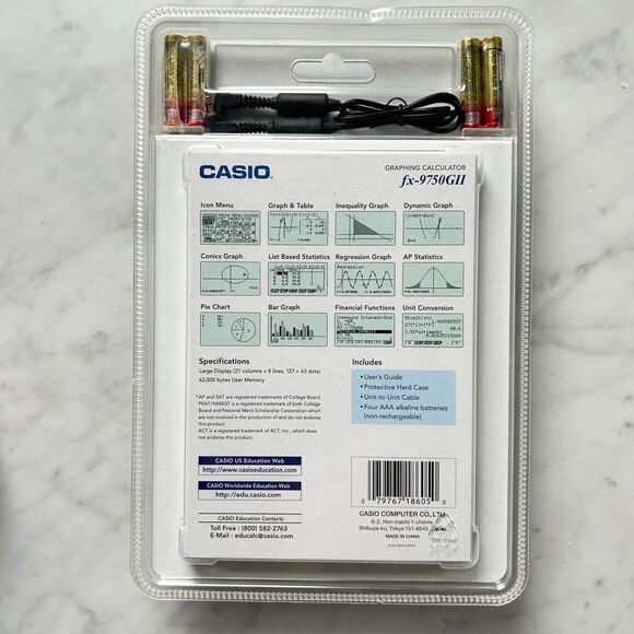 Casio fx-9750GII White Graphing Calculator NEW Sealed-Calculus Trig Chem Physics - Picture 3 of 6